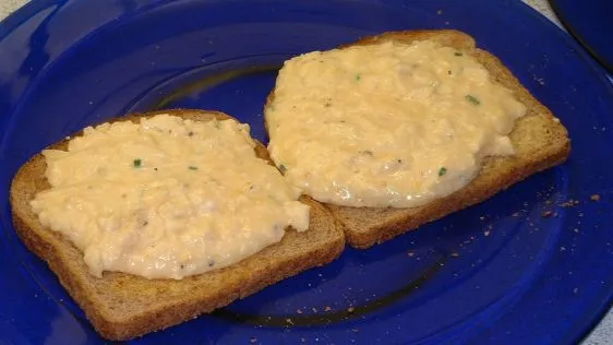 Scrambled Eggs And Cheddar Cheese