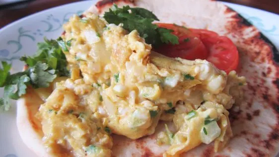 Scrambled Eggs With Coriander And Ginger Ekuri