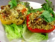 Seasonal Spring Couscous-Filled Colorful Bell Peppers Recipe