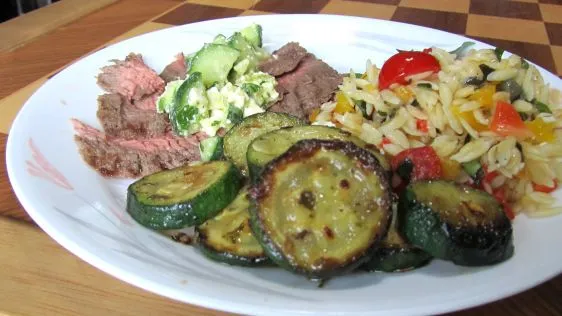 Seasoned Zucchini In A Skillet