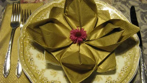 Serviette/Napkin Folding, Maries Lily Pad