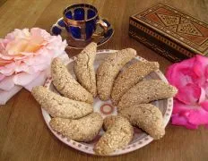 Sesame Almond Crescent Cookies