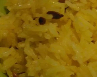 Sesame Seed Infused Golden Yellow Rice Recipe