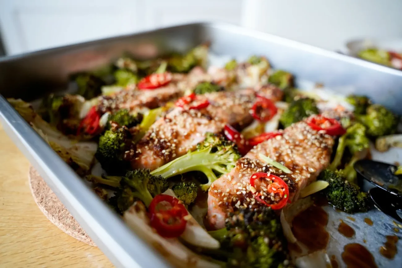 Sheet Pan Teriyaki Salmon And Vegetables