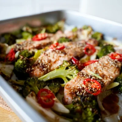 Sheet Pan Teriyaki Salmon And Vegetables