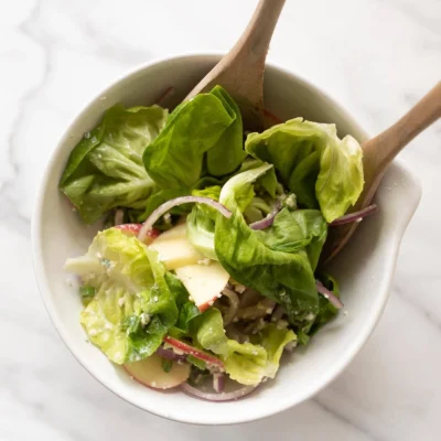 Sherried Greens With Fruit And Blue Cheese