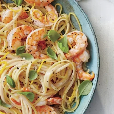 Shrimp And Basil Pasta