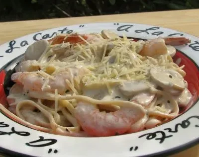 Shrimp And Mushroom Linguini With