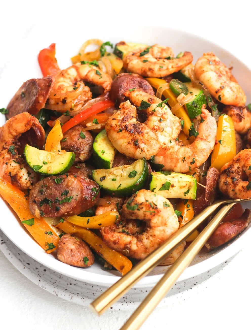 Shrimp And Turkey Sausage Stir Fry