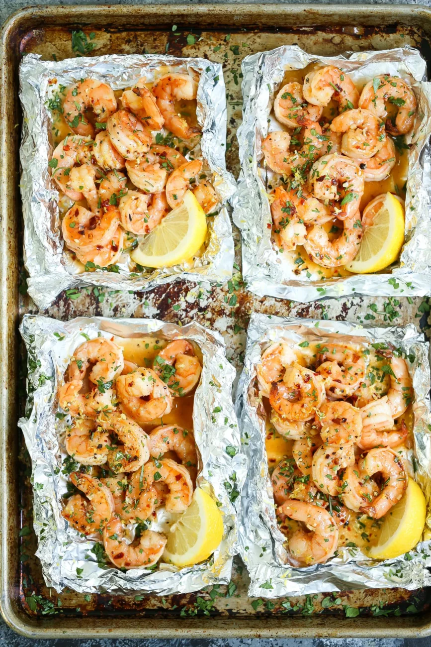 Shrimp Scampi Foil Packets