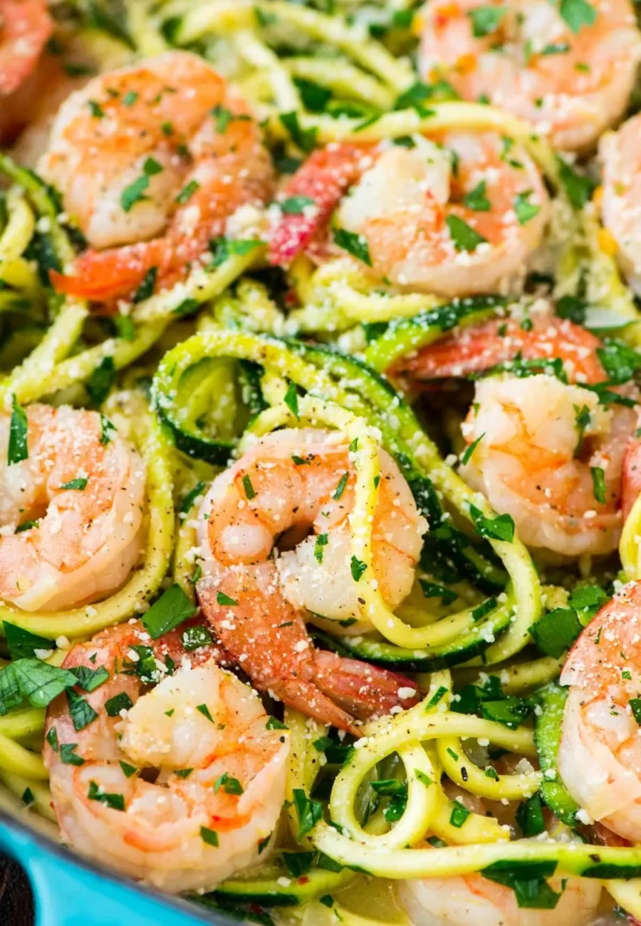 Shrimp Scampi Zoodles For Two