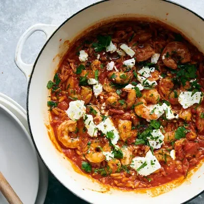 Shrimp W/Feta And Orzo