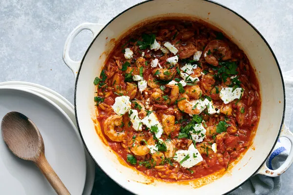 Shrimp W/Feta And Orzo