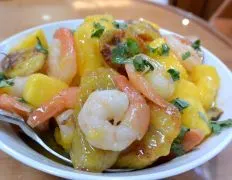 Shrimp With Mango And Plantians