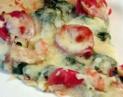 Simply Delicious Shrimp And Spinach Pizza