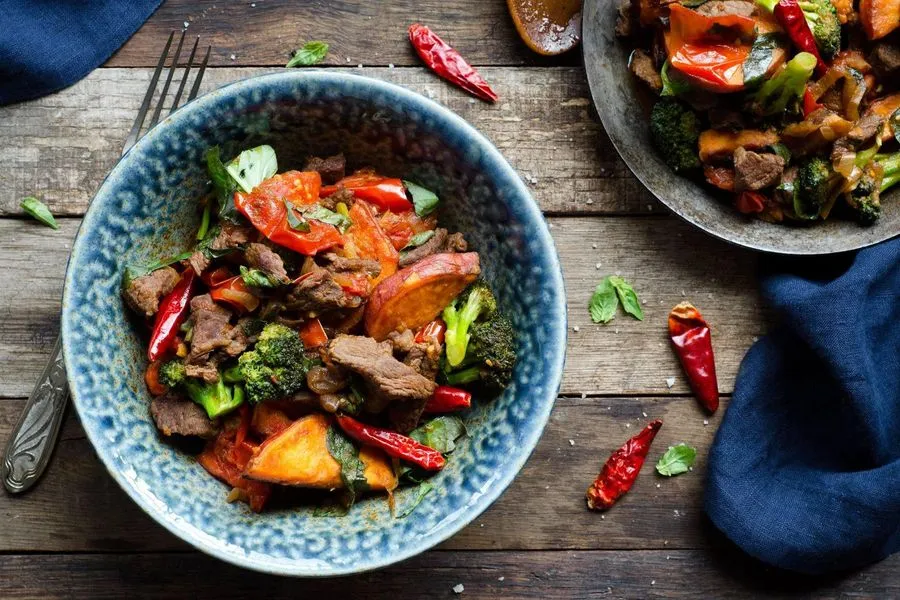 Sizzling Beef, Broccoli, and Yam Stir-Fry Recipe