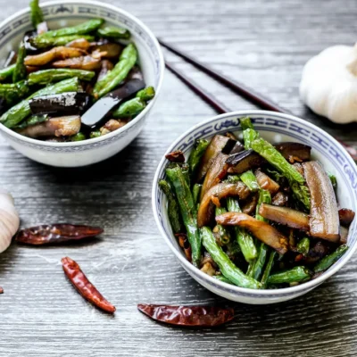 Sizzling Spicy Eggplant &Amp; Green Bean Stir-Fry Recipe