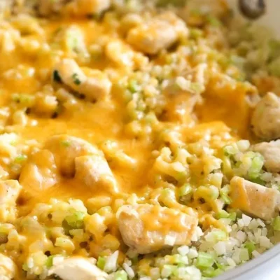 Skillet Cheesy Chicken And Veggie Rice