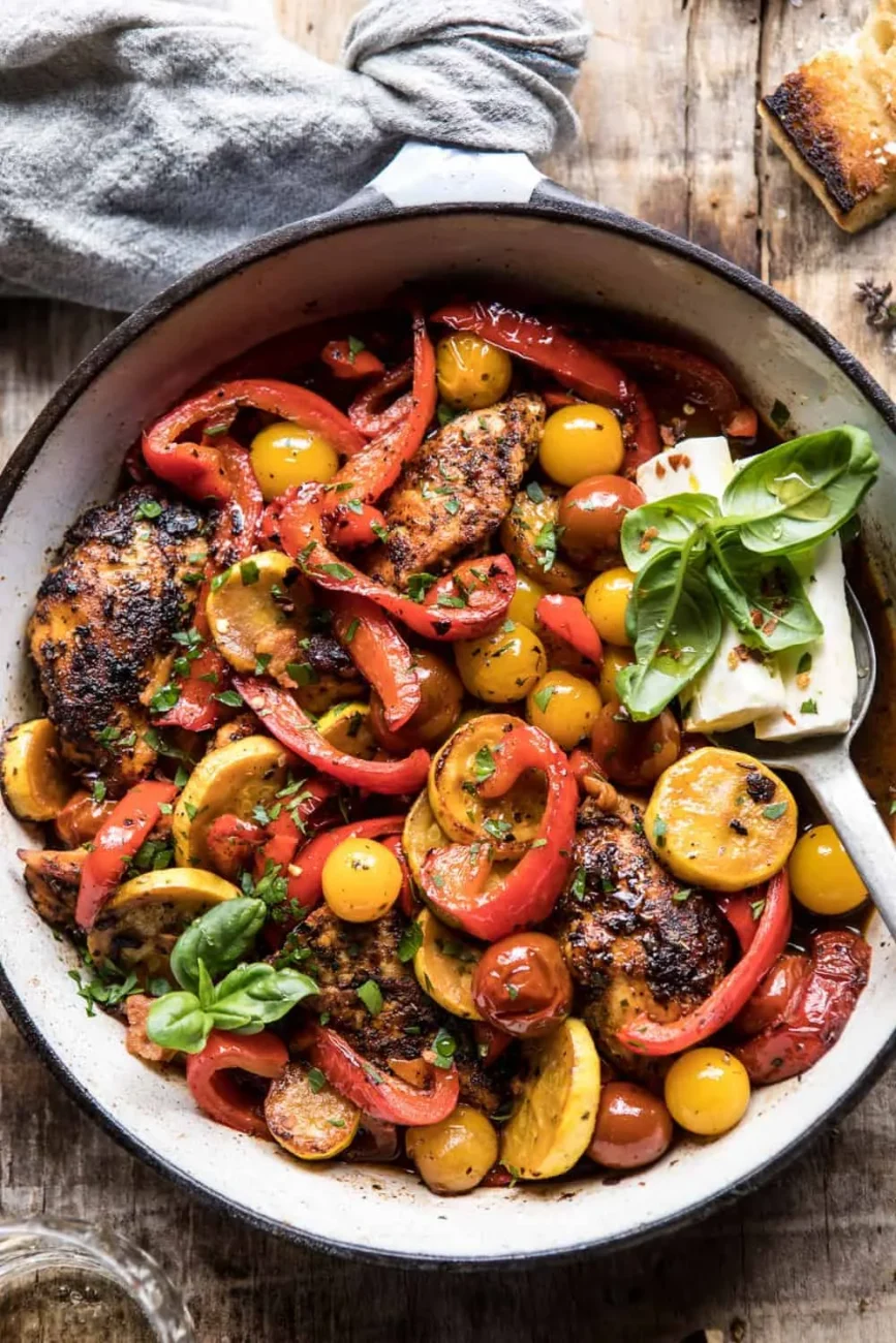 Skillet Lemon Chicken With Olives And Herbs