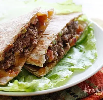 Skinny Buffalo Burger Quesadilla