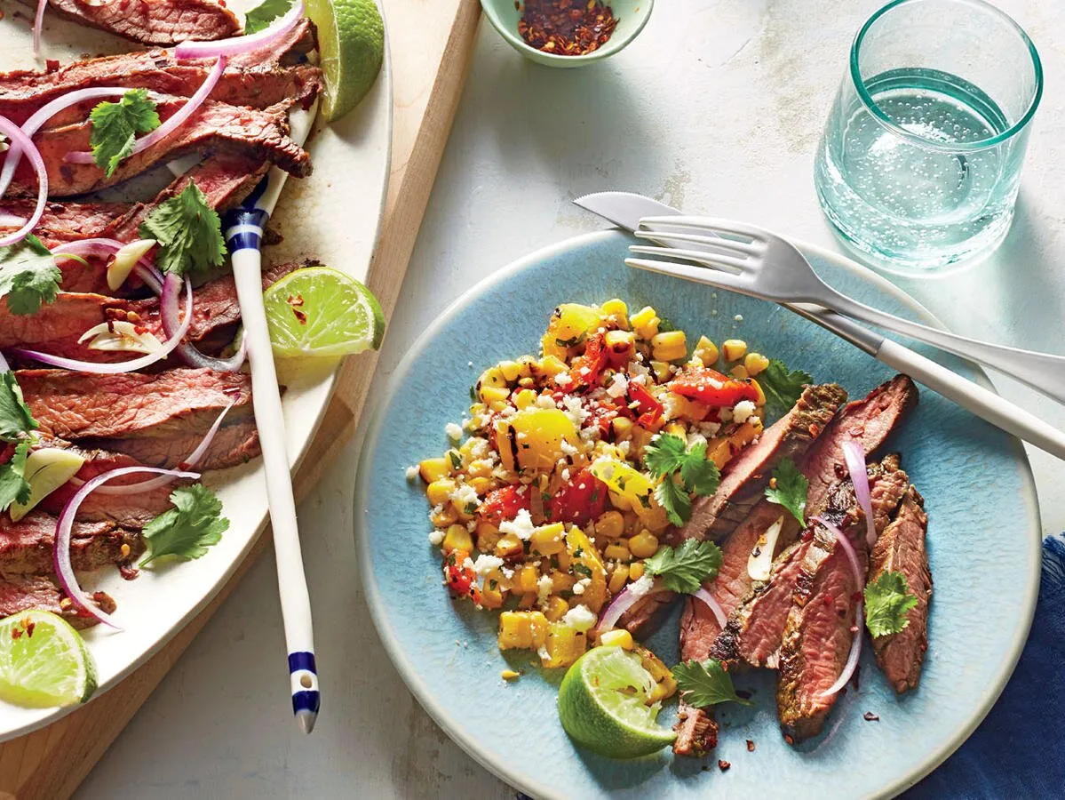 Skirt Steak With Red Chile Cilantro