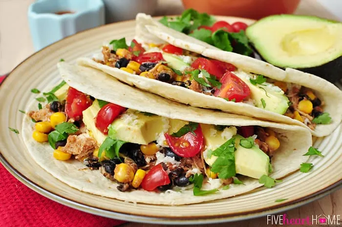 Slow Cooker Chicken Black Bean Tacos