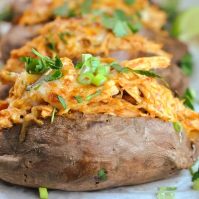 Slow Cooker Chicken Enchilada Stuffed Sweet Potatoes