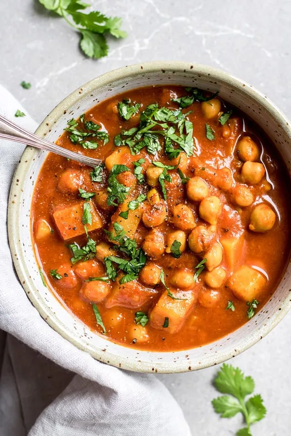 Slow Cooker Chickpea Sweet Potato Stew