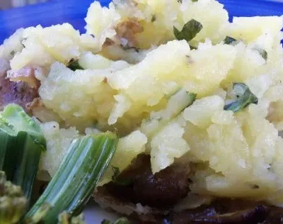 Smashed Red Potatoes With Parmesan Basil