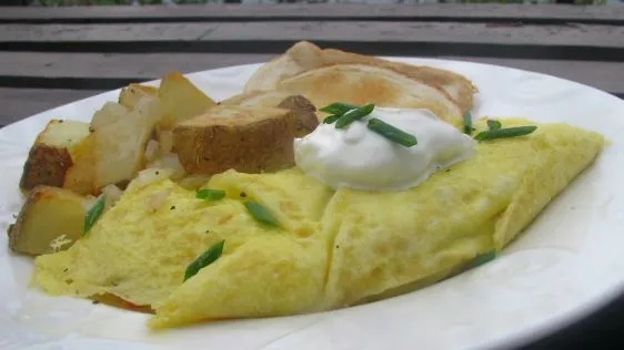 Smoked Salmon & Caramelized Onion Omelet