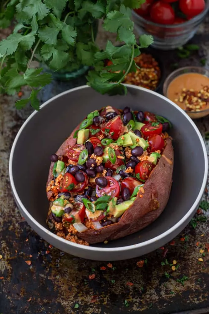 Spicy Stuffed Bell Peppers with Tofu and Potato