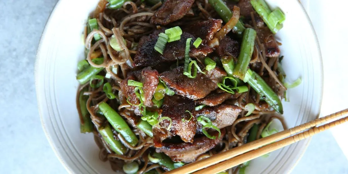 Spicy Szechuan Green Beans with Soba Noodles Recipe