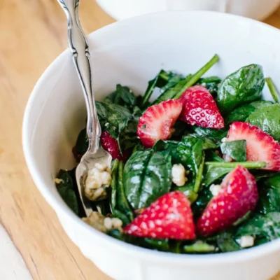 Strawberry Spinach Salad With Creamy Boursin Cheese