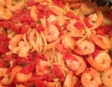 Succulent Shrimp And Tomato Scampi With Fettuccine