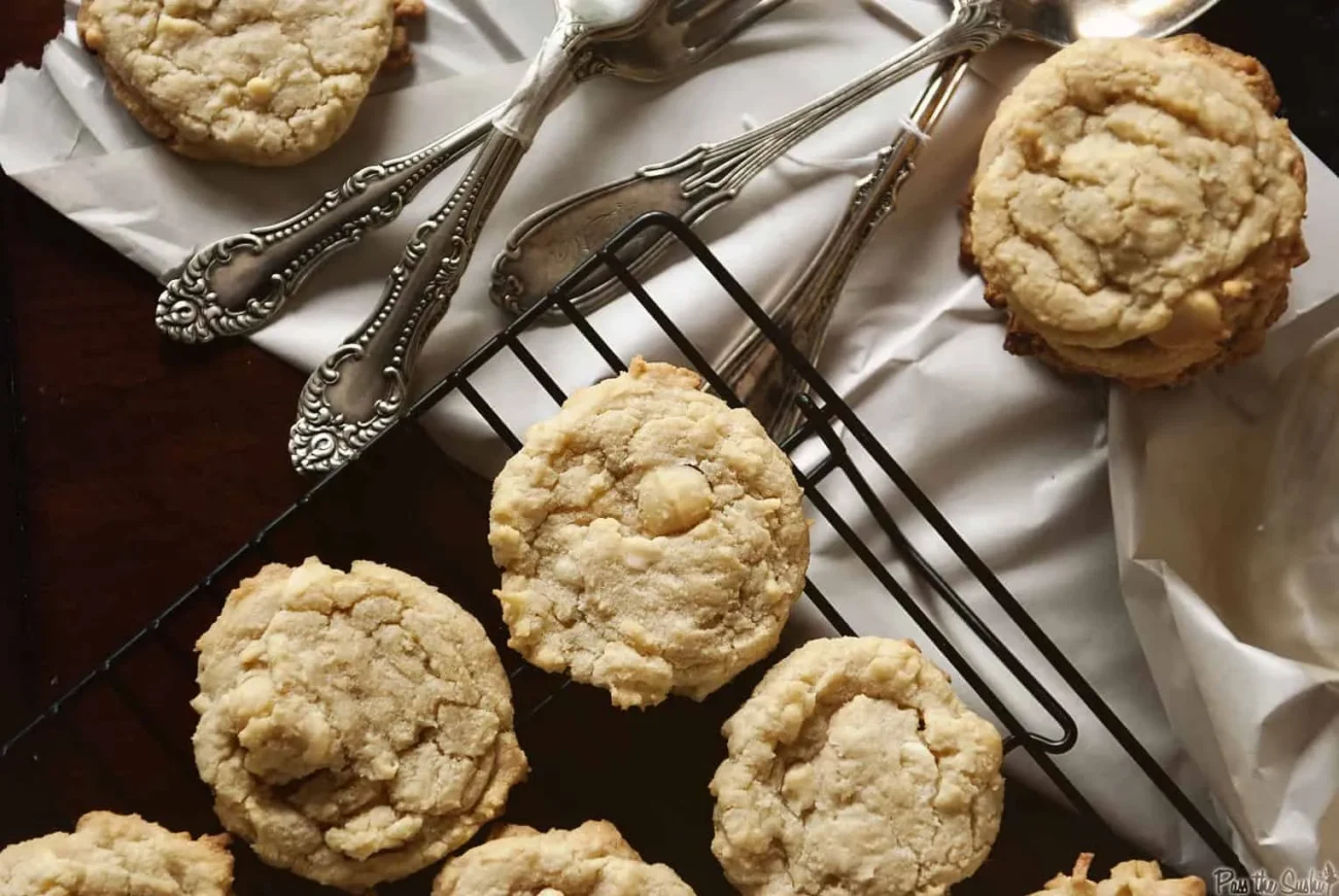 Tropical White Chocolate Coconut Macadamia Nut Cookies