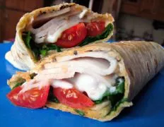 Turkey and Swiss Cheese Wrap with Garden-Fresh Basil