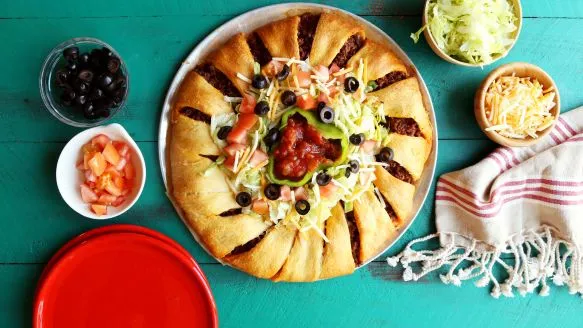 Ultimate Cheesy Taco Crescent Ring Recipe