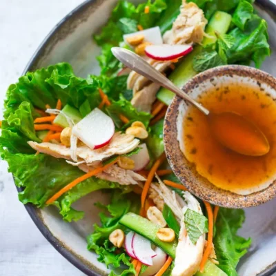 Vietnamese-Inspired Chicken Lettuce Wraps Recipe