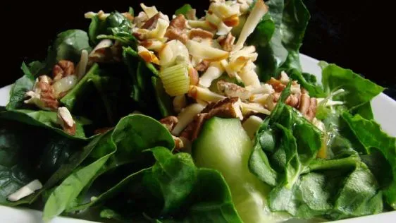 Warm Maple-Dressed Spinach Salad Delight