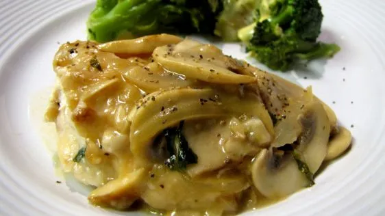 Weight Watchers Friendly Parmesan Chicken & Mushroom Wine Sauce Recipe