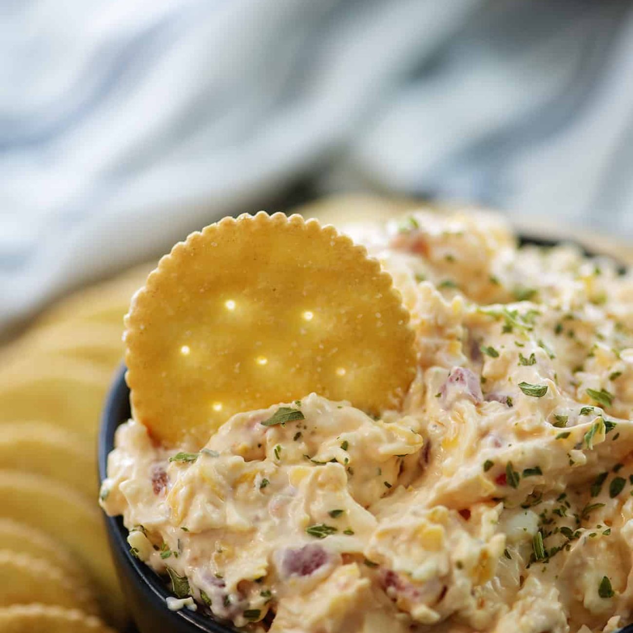 A delicious dip that’s hard to resist Use as many or as few olives to your personal taste Low fat cream cheese can also be used Serve with a variety of crackers for different tastes!