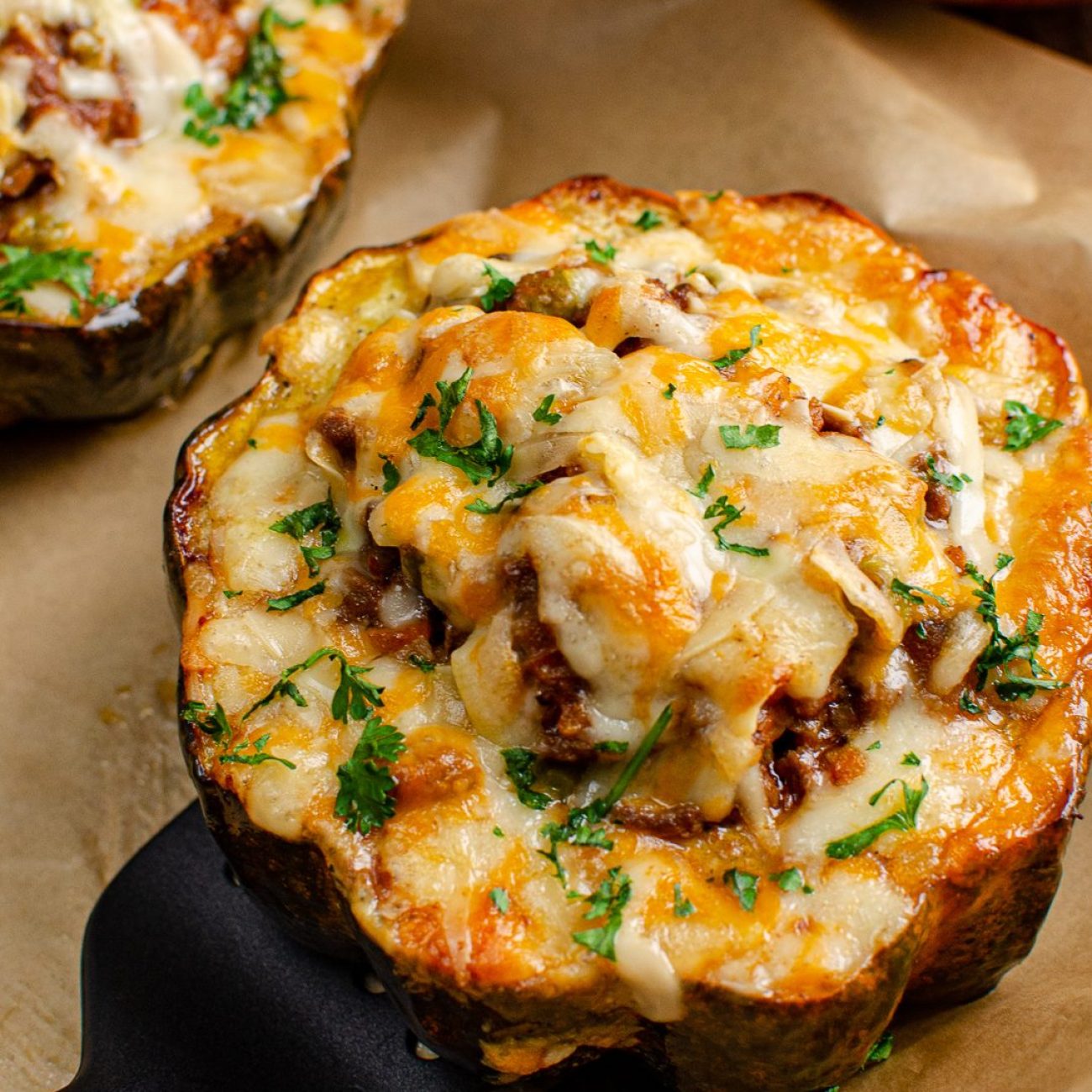 Acorn Squash Stuffed With Lamb & Curry