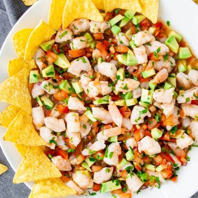 Ahi Tuna And Baby Shrimp Ceviche W/Papaya Salad