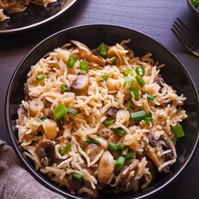 Amazing Microwave Mushroom Pulao