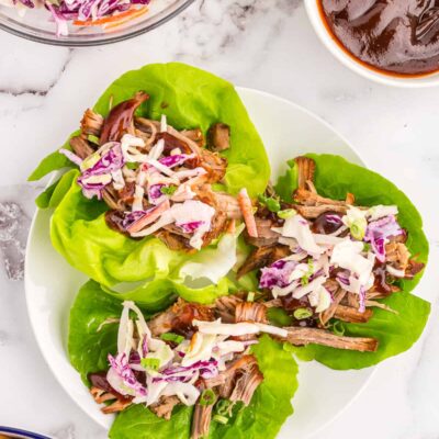 Asian-Style Pulled Pork Lettuce Wraps