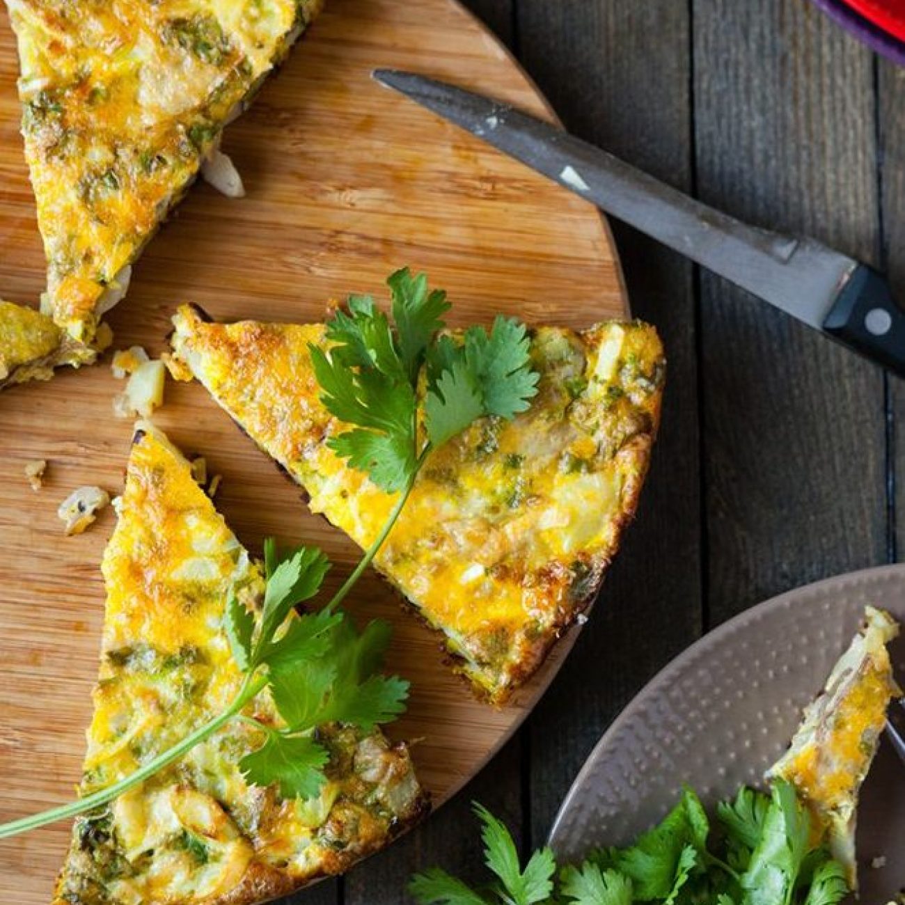 Asparagus & Fontina Frittata W/Sliced Tomato