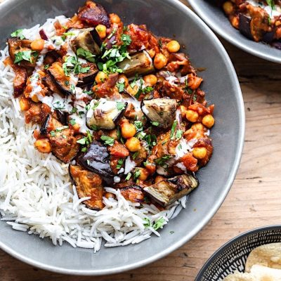 Aubergine Eggplant And Chickpea Curry