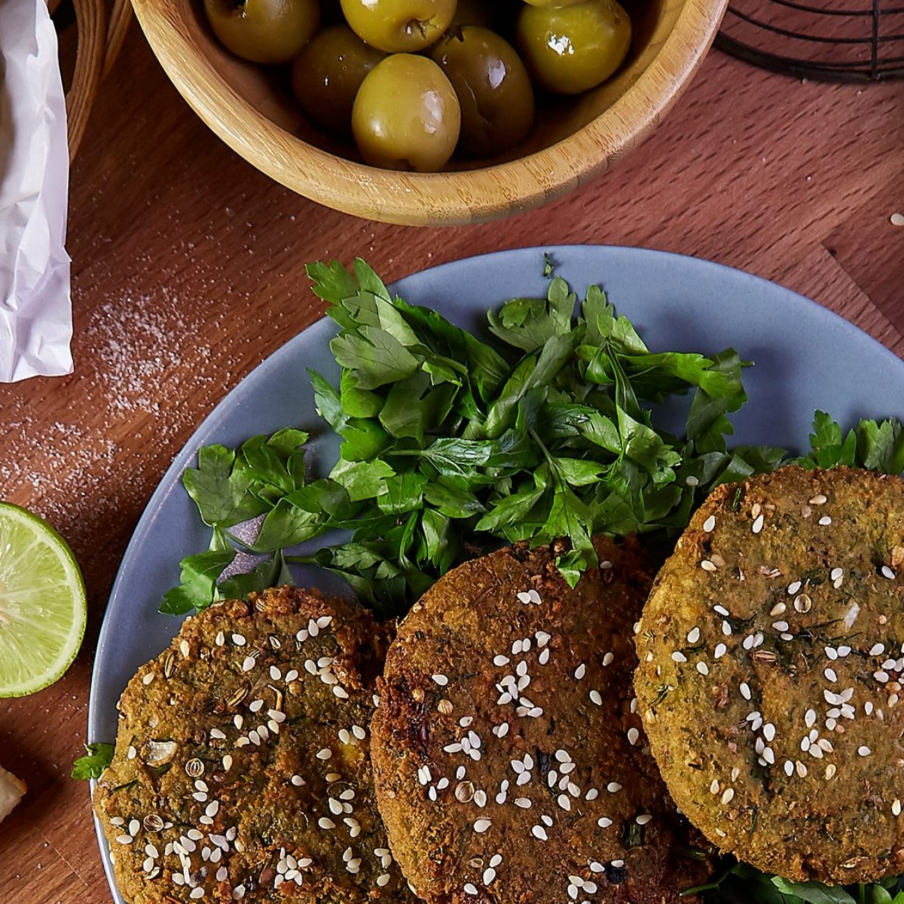 Authentic Arabic Breakfast Delight with Warm Pita