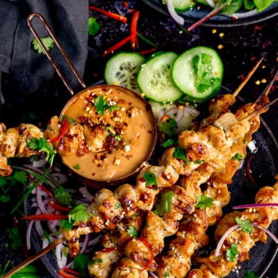 Authentic Thai Chicken Satay With Homemade Peanut Sauce Recipe