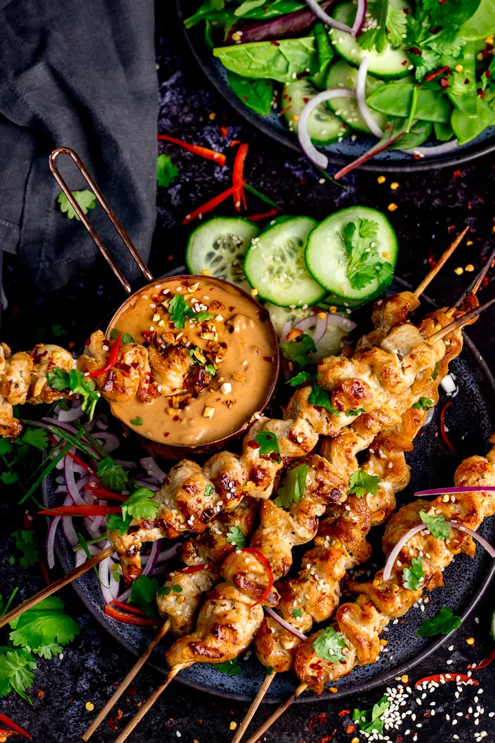 Authentic Thai Chicken Satay with Homemade Peanut Sauce Recipe